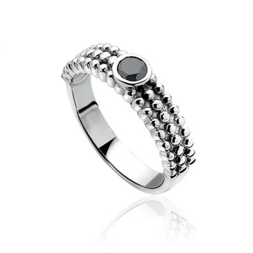 ZINZI zilveren ring zwart ZIR799