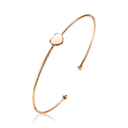 ZINZI zilveren klem armband rosé verguld hart ZIA1431R