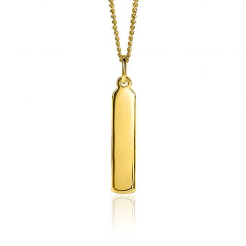 ZINZI zilveren hanger 14K geel verguld 32mm langwerpige plaat ZIH2213G