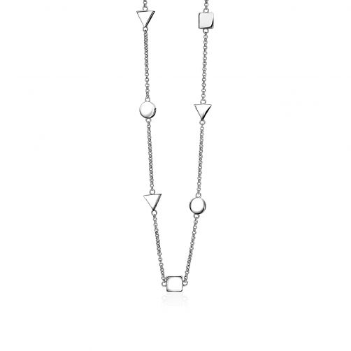 ZINZI zilveren collier rond vierkant driehoek 42-45cm ZIC1362