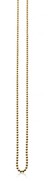 90cm ZINZI zilveren collier geel verguld bol 2mm ZI90BOLG