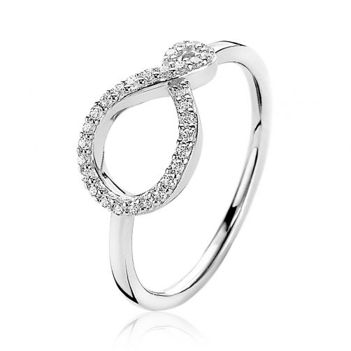 ZINZI zilveren ring fantasie infinity witte zirconia's ZIR1893