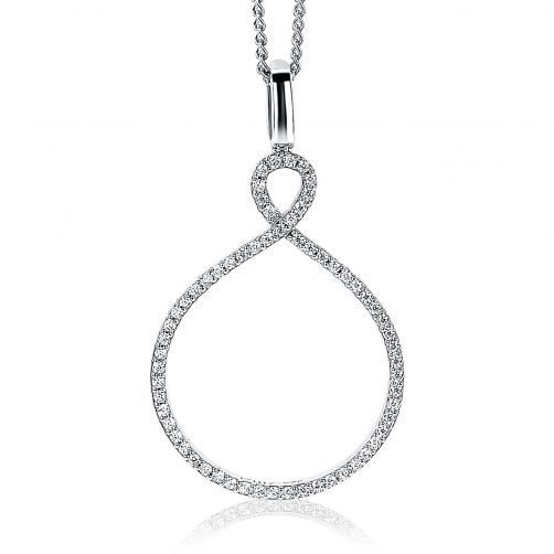 ZINZI zilveren luxe hanger infinity wit ZIH1893 (zonder collier)