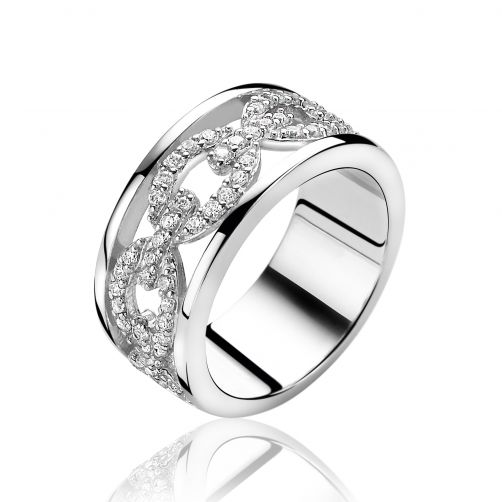 ZINZI zilveren ring wit ZIR1088