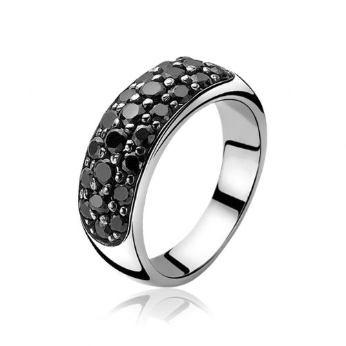 ZINZI zilveren ring zwart ZIR334Z