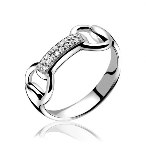 ZINZI zilveren ring wit ZIR986S