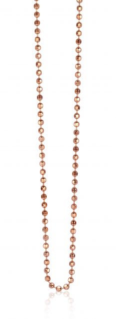 45cm ZINZI zilveren bolletjes ketting rosé verguld ZI45BOLXSR 