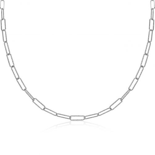 ZINZI zilveren ketting 45cm met trendy paperclip schakels van 3,4mm breed ZIC1992