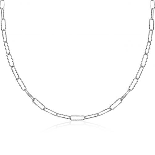 ZINZI zilveren ketting 45cm met trendy paperclip schakels van 3,4mm breed ZIC1992