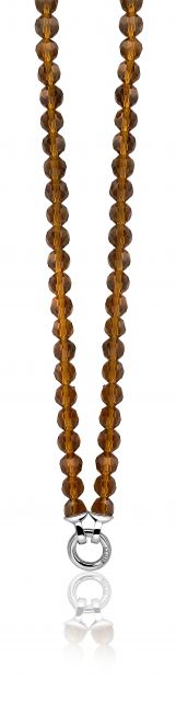 ZINZI collier beads bruin met slot 45cm