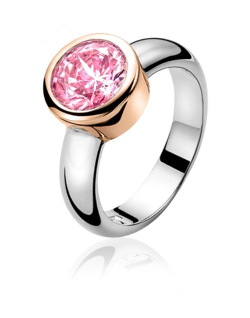 ZINZI zilveren ring rosé verguld roze ZIR050RR