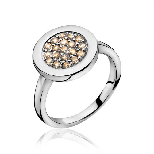 ZINZI zilveren ring champagne ZIR1005C