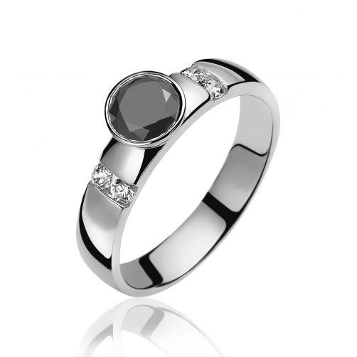 ZINZI zilveren ring zwart ZIR511Z