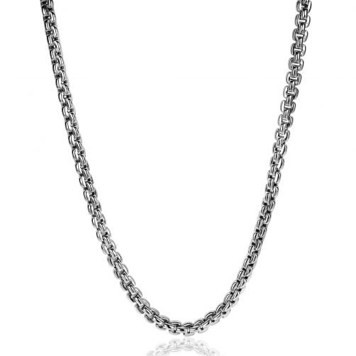 ZINZI zilveren schakel collier 5mm breed  43cm ZIC2147