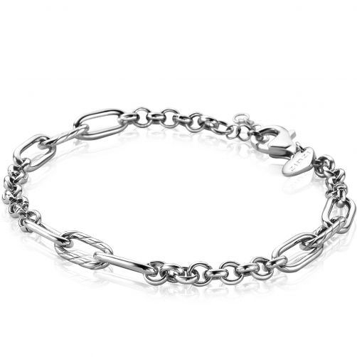 ZINZI zilveren armband met jasseron en ovale schakels 5,5mm 18-20cm ZIA2205