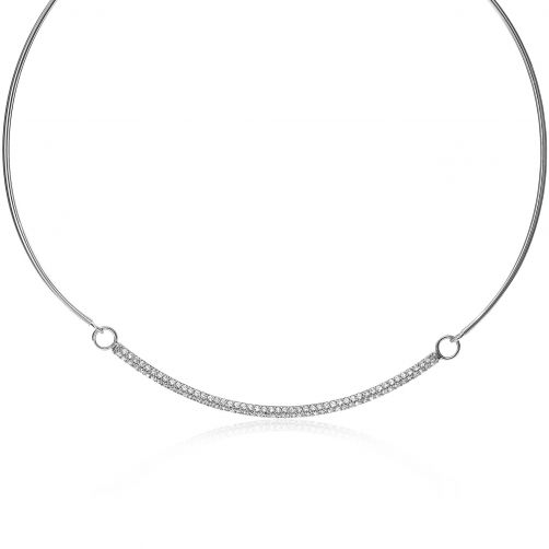 ZINZI zilveren spang collier witte zirconia's 42-45cm ZIC1945