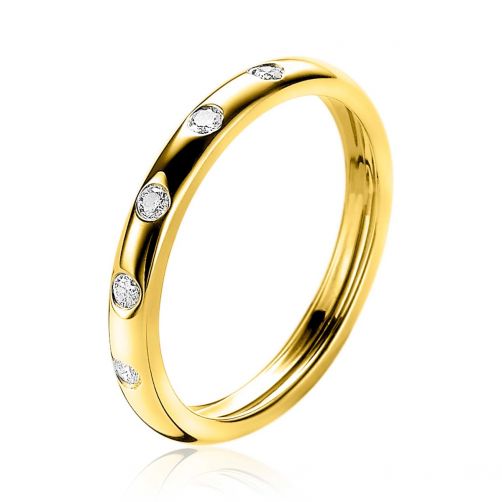 ZINZI gold 14 karaat gouden ring diamant wit ZGR84
