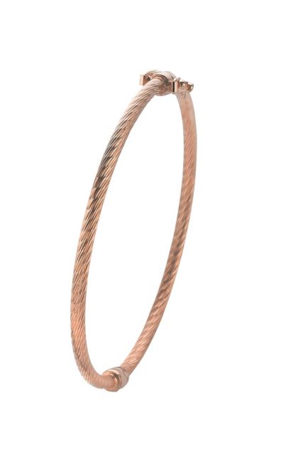 ZINZI zilveren bangle armband rosé verguld 3mm breed 60mm diameter ZIA1036R 
