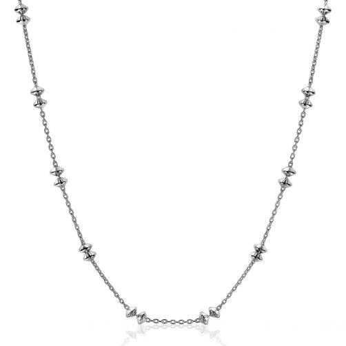 ZINZI zilveren schakelketting 45cm met tol vormen 4mm breed ZIC2032