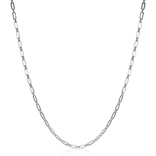 ZINZI zilveren ketting 45cm met 'paperclip' schakel 2,4mm breed ZIC2033