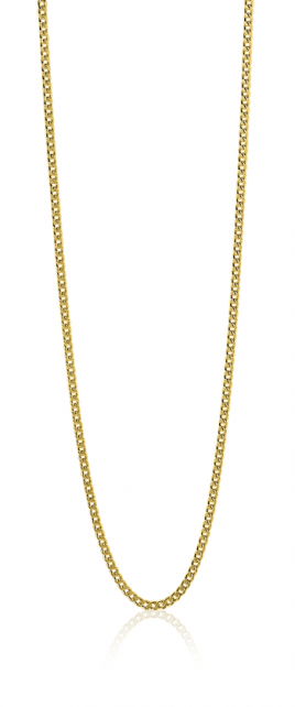 80cm ZINZI zilveren gourmet ketting gold plated. ZILC-G80G