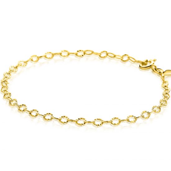 ZINZI Gold 14 karaat gouden massieve Singapore armband 1,8mm breed 17-19cm ZGA501
