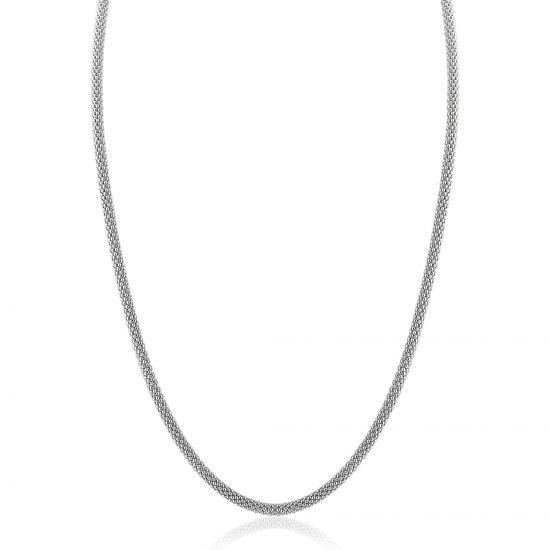 ZINZI zilveren popcorn ketting 3mm breed 42cm ZIC2765