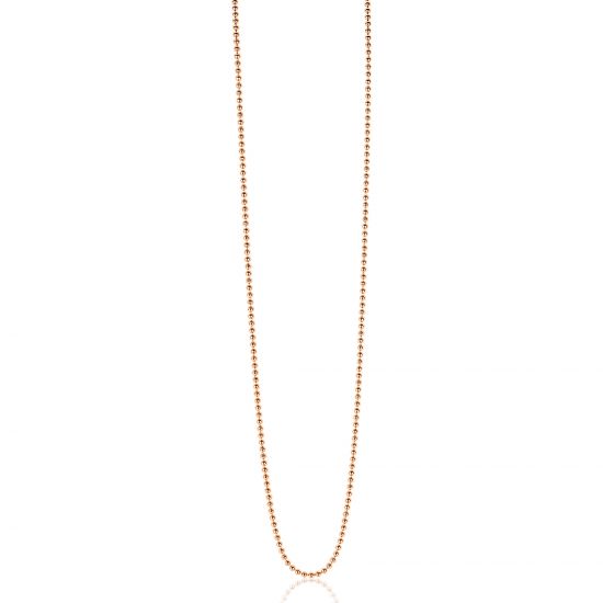 80cm ZINZI zilveren bolletjes ketting rosé verguld ZILC-B80R