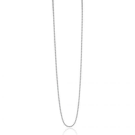 70cm ZINZI zilveren bolletjes ketting, 0,9mm breed. ZILC-B70