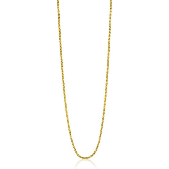 70 cm ZINZI zilveren palmier ketting geel verguld ZILC-P70G