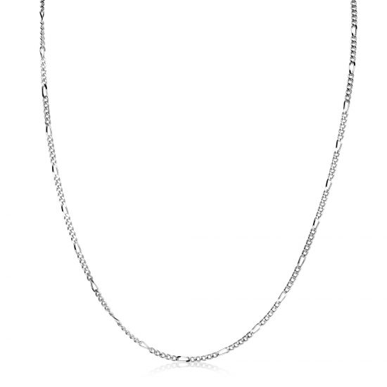 45cm ZINZI zilveren figaro ketting ZILC-F45