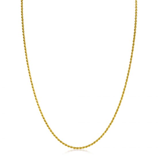 80cm ZINZI gold plated zilveren koord ketting ZILC-K80G