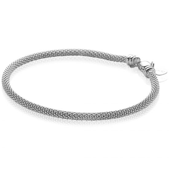 ZINZI zilveren popcorn armband 3mm breed 19cm ZIA2765