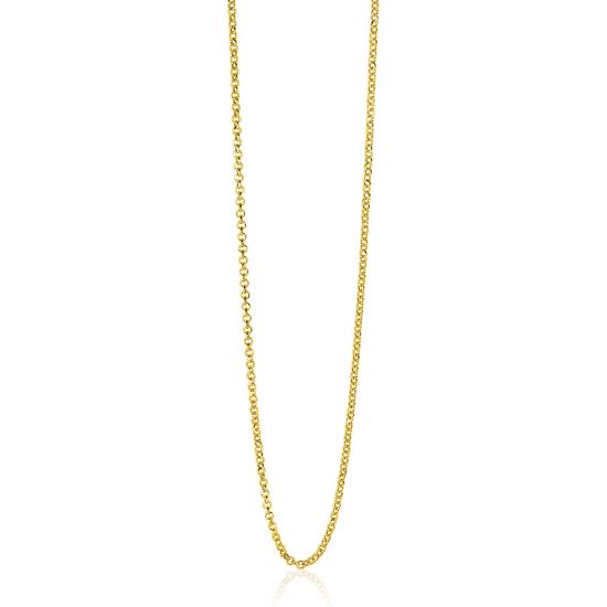 60cm ZINZI zilveren jasseron ketting geel verguld ZILC-J60G
