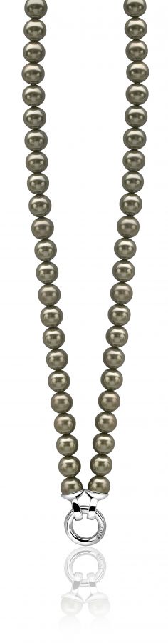Zinzi zilveren ketting groen 43cm met sluiting ZIC401OG-S