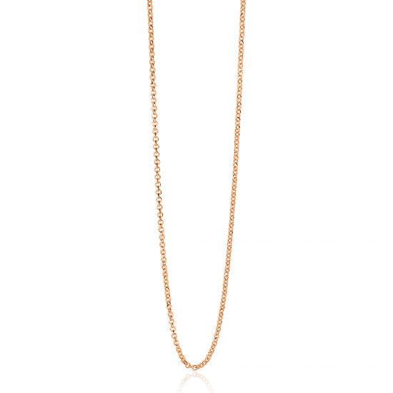 80cm ZINZI zilveren jasseron ketting rosé verguld ZILC-J80R