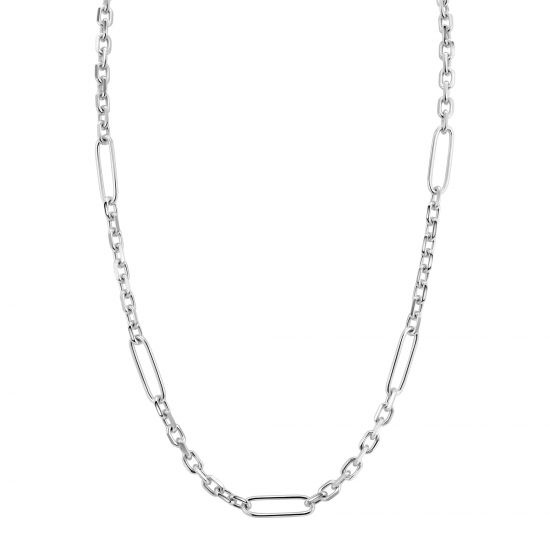 ZINZI zilveren schakelketting met vijf lange ovale schakels 5,5mm breed 43-47cm ZIC2711