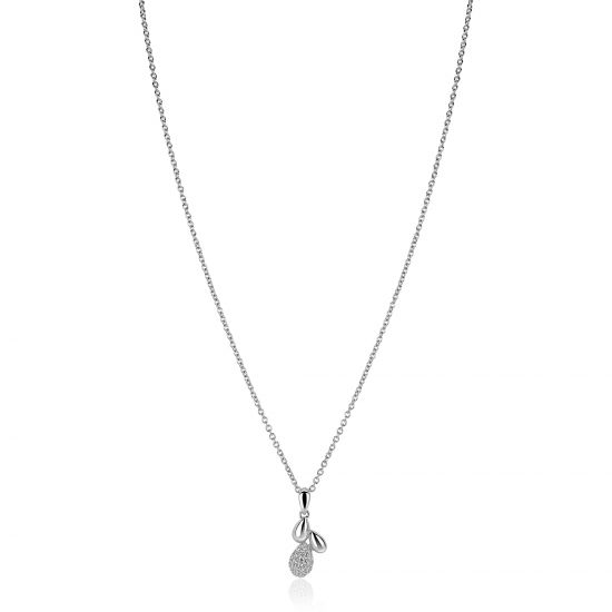 ZINZI zilveren ketting 42-45cm  met hanger met drie druppelvormen ZIC2746