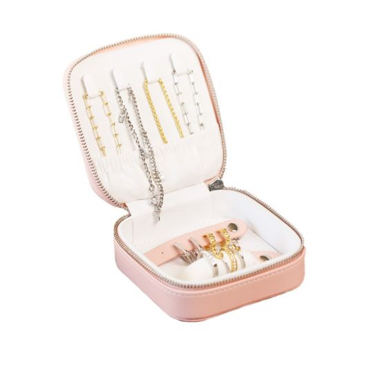 Luxe roze ZINZI sieradendoosje voor op reis