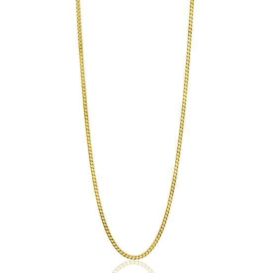 42cm ZINZI Gold 14 krt gourmet ketting 1mm breed, ideaal om je hanger aan te bevestigen ZGLG42-1