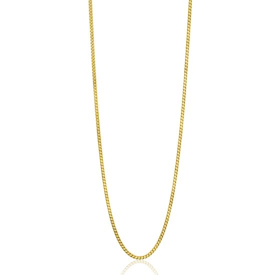 45cm ZINZI Gold 14 krt gourmet ketting 1mm breed, ideaal om je hanger aan te bevestigen ZGLG45-1