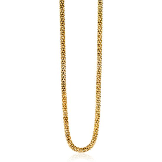 ZINZI zilveren schakelketting geel verguld 4,5mm breed 45cm ZIC1057G 