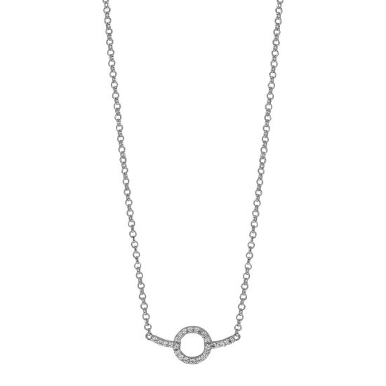 Zinzi zilveren ketting strak rond design wit 42-45cm ZIC1063 