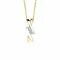 ZINZI Gold 14 karaat gouden strakke bicolor hanger 16mm met 3 diamanten totaal 0,09crt ZGH78 (zonder collier)