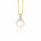 ZINZI Gold 14 karaat gouden hanger zoetwaterparel 7mm en 3 diamanten totaal 0,024crt ZGH93 (zonder collier)