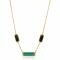 ZINZI zilveren fantasie collier 14K geel verguld met grote rechthoekige kleurstenen groen/zwart 42-45cm ZIC2112