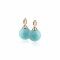 ZINZI zilveren oorbedels rosé verguld parel turquoise ZICH266TR. (zonder oorringen).