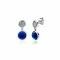 ZINZI zilveren oorknoppen rond blauw wit ZIO1871