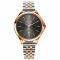 ZINZI Classy horloge 34mm grijze wijzerplaat roségoudkleurige stalen kast en bicolor band, datum ziw1027
