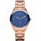 ZINZI horloge blauwe wijzerplaat stalen band roségoudkleurig ZIW205